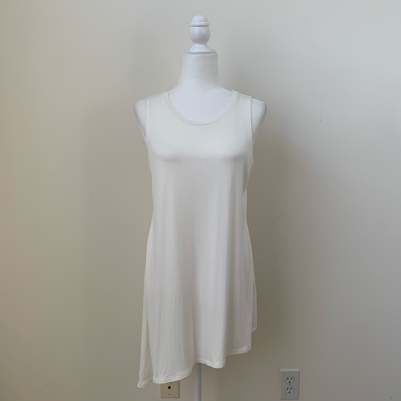 Logo Layers Soft White Asymmetrical Tank Top - Picture 6 of 6